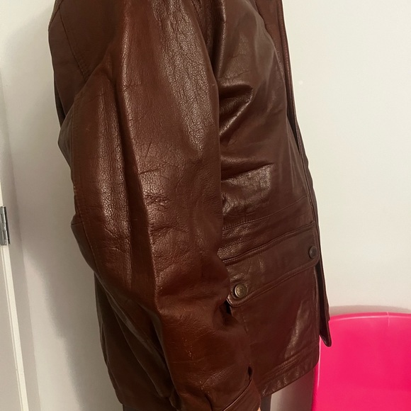 Vintage Genuine leather vintage mens jacket size L - Picture 6 of 12